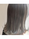 edge.下北沢 透明感グレー外ハネスタイル