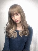 グレージュ×プルエクステ