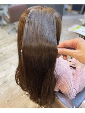 インス(ensue) 京都艶カラー 透明感カラー ココアブラウン モテヘアー美髪 中島