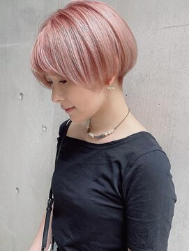 ディア(.eer) 秋冬ハイトーンカラーショート×ホワイトピンクミルクティー☆