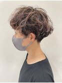 マッシュショート／大人可愛い　やわらかパーマスタイル