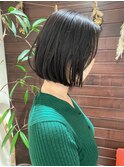 人気のミニボブ×透け感オリーブグレージュ★中村大輔