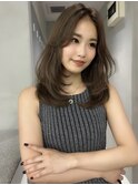 韓国ヘアグレージュカラーブリーチ無し髪質改善イヤリングカラー