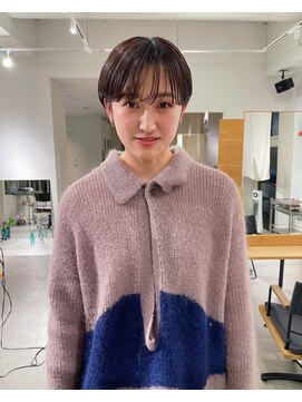 ツナグ(tsunagu) 丸みショート×ブラウンカラー