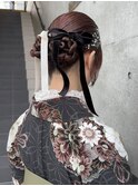 【徳岡】卒業式ヘアセット　成人式　モードヘア　タイトツイン