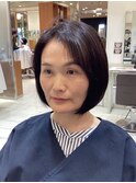 ワンレングスボブダークブラウン