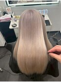 ロングヘアーホワイトベージュ髪質改善 松阪美容室