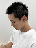 メンズベリーショートボウズ黒髪刈り上げおしゃれボウズ
