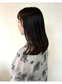 【地毛風カラー・顔周りレイヤー重ためミディアムロング】