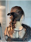 【ツインポニーテール】結婚式/銀座/ヘアセット/アレンジ
