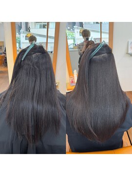ヘアーリラクゼーション ティーノ(Hair relaxation tino) シアバター縮毛矯正ビフォーアフター