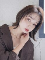 ヘアーメイクパウダー 天王寺寺田町店(Hair make powder) 大人可愛い20代30代40代小顔ウルフレイヤーボブグレージュ