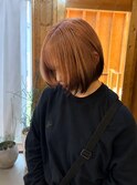 エンドカラー/ボブ/オレンジ/ブラック/ダブルカラー/駅南