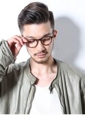 スーツ短髪ツーブロック束感モテる黒髪シークレットパーマ164