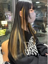 ヘアー アイス ルーチェ(HAIR ICI LUCE) インナーカラー、イエロー、ロングスタイル/西田