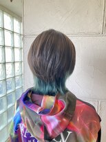 アヴァンティ ヘアーアンドスパ(avanti hair&spa) マッシュウルフ×グリーンインナー