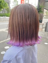 タイズ(ties) 30代40代大人可愛い小顔ミディアムカット外ハネボブ毛先カラー