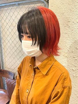 マジコ 下北沢本店(Magico) ダブルカラーオレンジベージュカラーケアブリーチ韓国ハイトーン