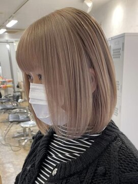 サンクプロジェクト(cinq PROJECT) ダブルカラーミルクティーピンクベージュカラーハイトーンカラー