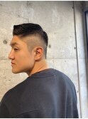 束感刈り上げビジネス七三ツーブロックアップバング１２８９