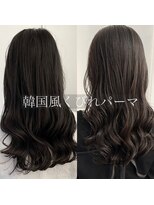 コテ巻き風パーマ　デジタルパーマ　くびれ　オルチャン　高柳