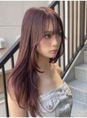 ブリーチなしダブルカラー　ピンクカラー　カシスカラー