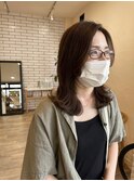 30代40代大人可愛いナチュラルくびれヘアショコラブラウン