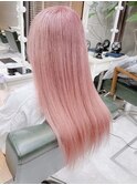 ハイトーンカラー　ピンクベージュ　ホワイトピンクくすみピンク