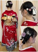 編み込みシニヨンアレンジ