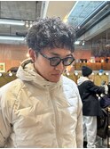 ラフショートピンパーマスパイキーショート眉毛カット
