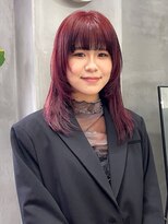 テトヘアー(teto hair)&nbsp;チェリーレッド　ワインレッド　カシスカラー　レイヤー　赤