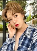【GEEKS渋谷】春夏ショート/ライトベージュ/メンズライク/透明感