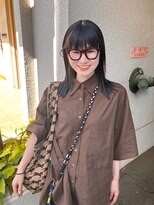 マメ(mame)&nbsp;黒髪ベースハイライト/ミディアム