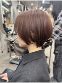 #ピンクグレージュのハンサムショート