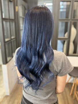 プルエクステ/ダブルカラー/ディープネイビー