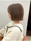【チバ】切りっぱなしボブ　オリーブベージュ　似合わせカット