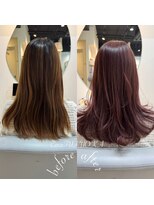 カラフクオカ 薬院駅前(Cara FUKUOKA)&nbsp;ピンクブラウン&ミディアムレイヤー《福岡髪質改善カラー》