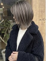 ニコリヘアワークス(nicori hair works)&nbsp;ボブ×ハイライト×外ハネ