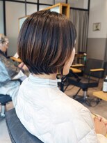 ヘアーカッティングガーデン ジャック モアザン 梅田店&nbsp;立体感ブラウンのレイヤーショートボブ
