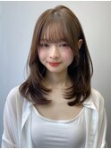 前髪 &nbsp;ワンホンレイヤー ダークブルー レイヤーカット"