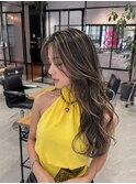 ハイライトレイヤーカットダークパープル夏ミルクブラウン30