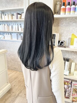 キャアリー(Caary) 福山Caary暗髪透明感カラーブルーブラック絶妙ナチュラル黒染め