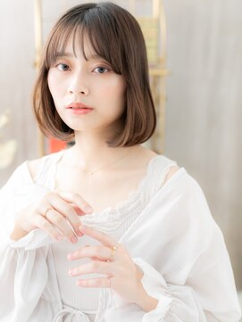 カバーヘア ブリス 川口(COVER HAIR bliss) インナーカラー前下がり内巻きぱっつんボブ