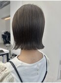 切りっぱなしボブ/ブルーブラック/ミニボブ/似合わせカット