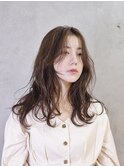 マロンベージュのレイヤースタイル