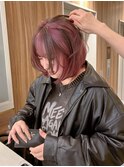 ボブレイヤー＊顔周りレイヤー＊デザインカラー＊ピンクカラー