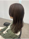 顔まわりカット　透明感カラー　ロング