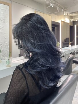 ブレンド 渋谷(BLend) ホワイトグレージュミニウルフデジタルパーマチェリーブラウン