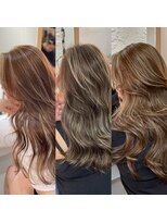 ブレンド 渋谷(BLend) ハイライトカラーくびれヘアアプリコットオレンジ