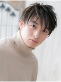 20代30代学生ダークアッシュ爽やか束感メンズカットh戸田公園